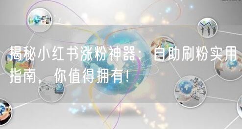 揭秘小红书涨粉神器：自助刷粉实用指南，你值得拥有！