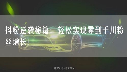 抖粉逆袭秘籍：轻松实现零到千川粉丝增长!