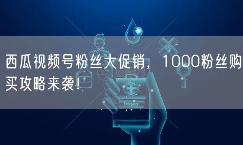 西瓜视频号粉丝大促销，1000粉丝购买攻略来袭！