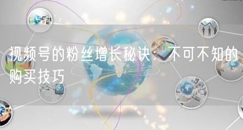 视频号的粉丝增长秘诀：不可不知的购买技巧