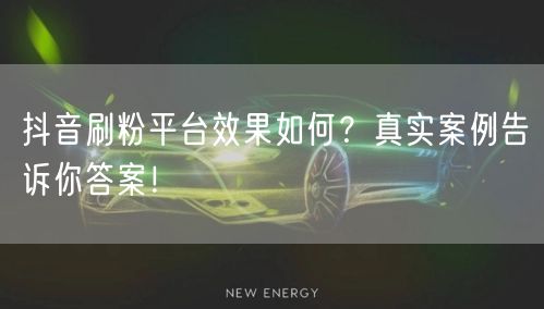 抖音刷粉平台效果如何？真实案例告诉你答案！