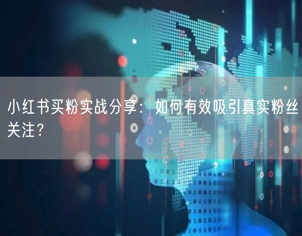 小红书买粉实战分享：如何有效吸引真实粉丝关注？