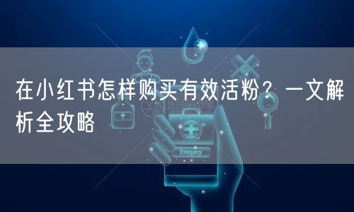 在小红书怎样购买有效活粉？一文解析全攻略