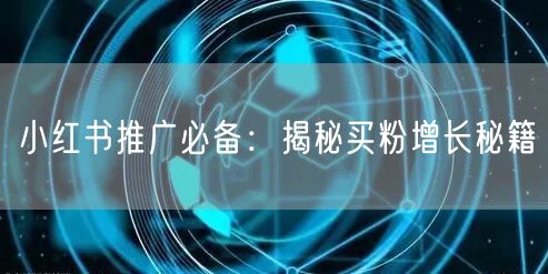 小红书推广必备：揭秘买粉增长秘籍