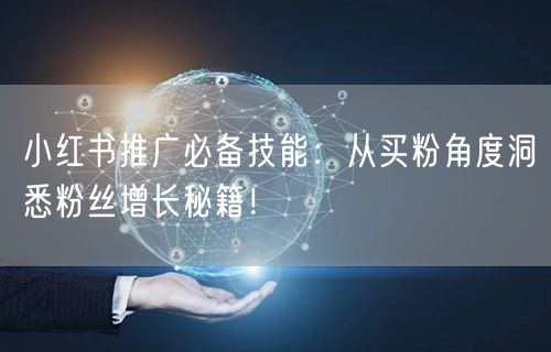 小红书推广必备技能：从买粉角度洞悉粉丝增长秘籍！
