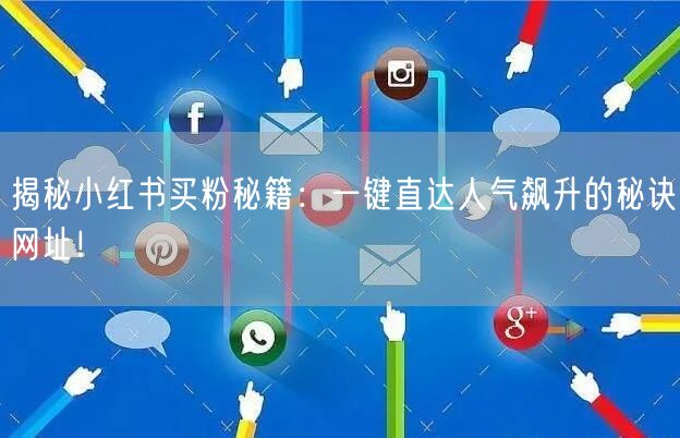 揭秘小红书买粉秘籍：一键直达人气飙升的秘诀网址！