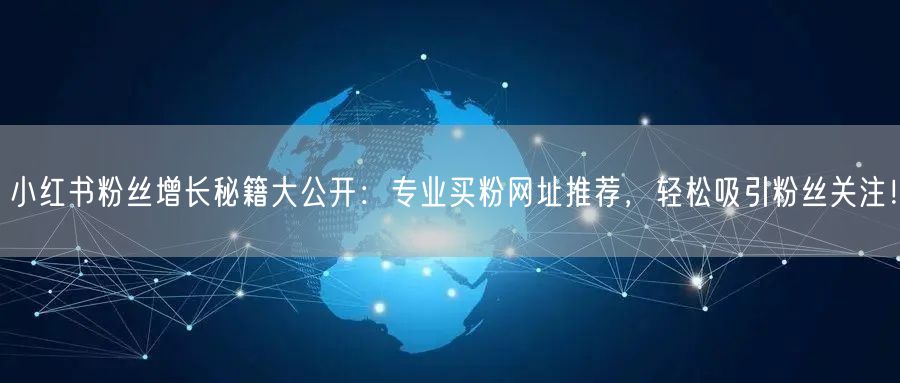 小红书粉丝增长秘籍大公开：专业买粉网址推荐，轻松吸引粉丝关注！