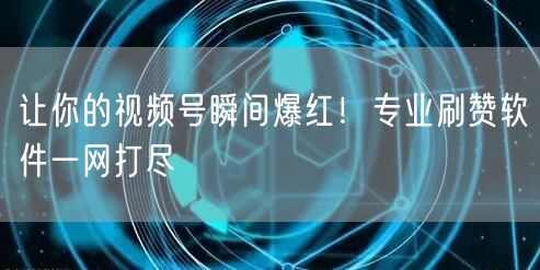 让你的视频号瞬间爆红！专业刷赞软件一网打尽