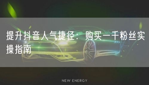 提升抖音人气捷径:购买一千粉丝实操指南