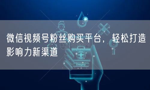 微信视频号粉丝购买平台,轻松打造影响力新渠道