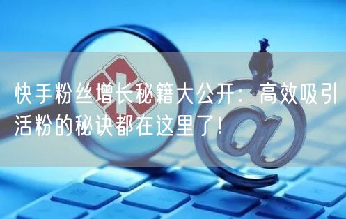 快手粉丝增长秘籍大公开:高效吸引活粉的秘诀都在这里了!
